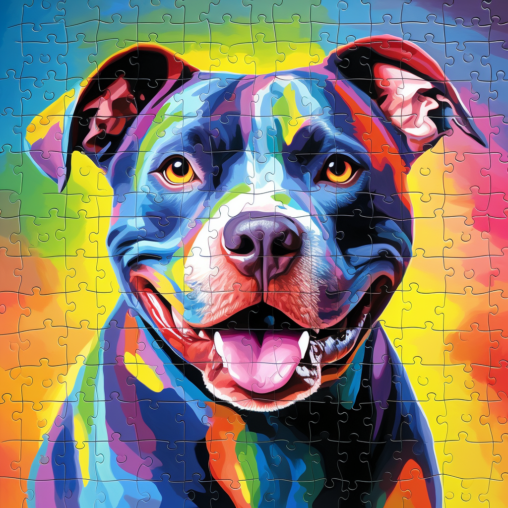 Pitbull Lab Mix Puppy Dog Cathy Peek Pets Art Jigsaw Puzzle by Cathy Peek -  Fine Art America