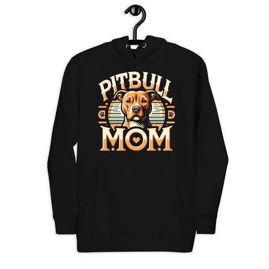 Pitbull-mom-hoodie-black-front