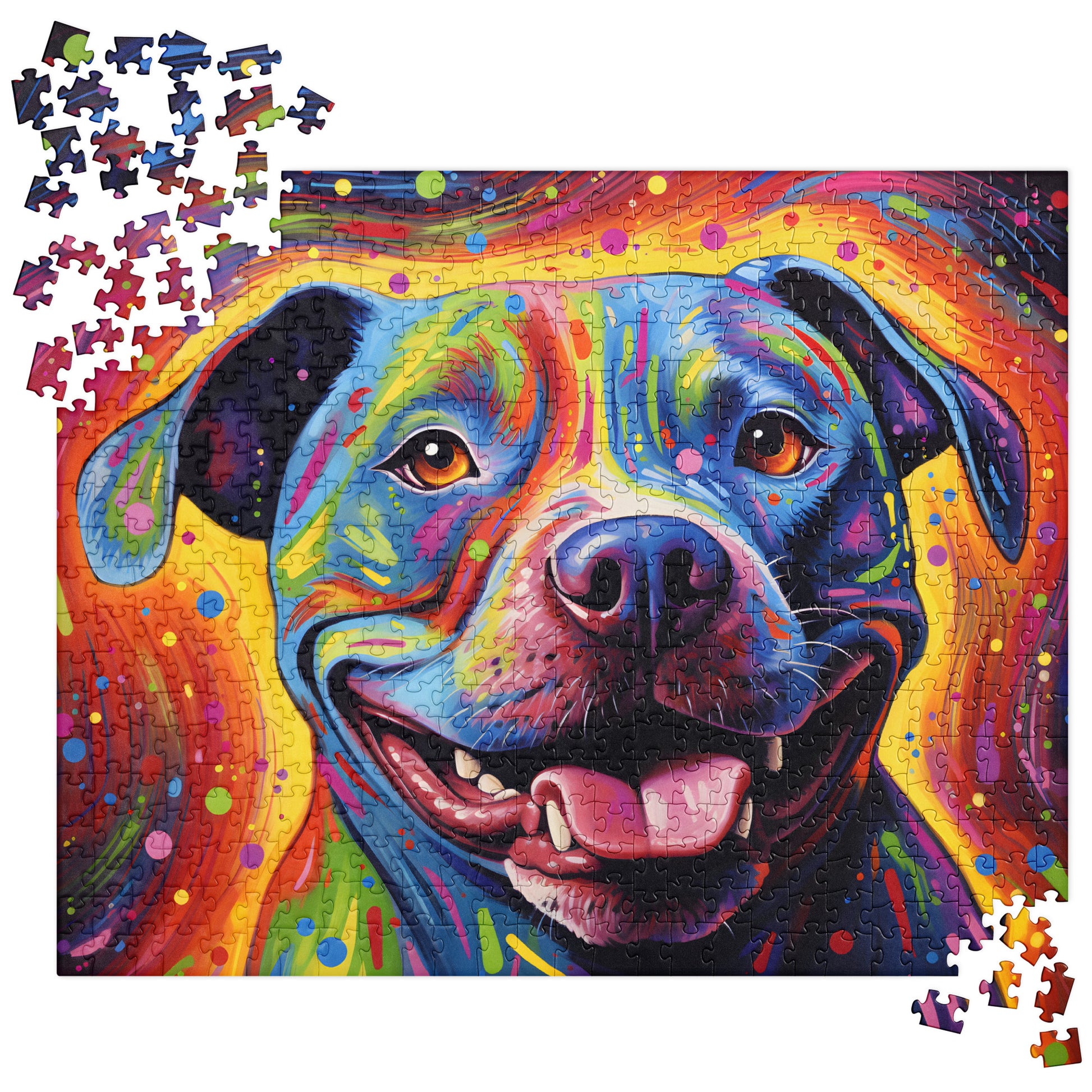 Pitbull Jigsaw Puzzle - "Kaleidoscope Canine" - Pittie Choy