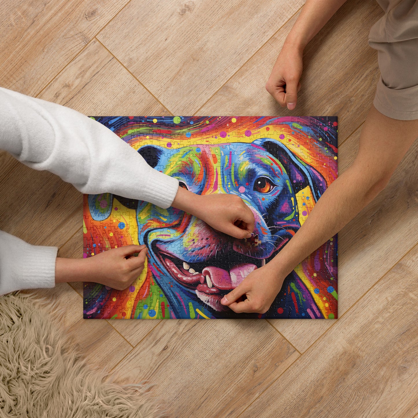 Pitbull Jigsaw Puzzle - "Kaleidoscope Canine" - Pittie Choy