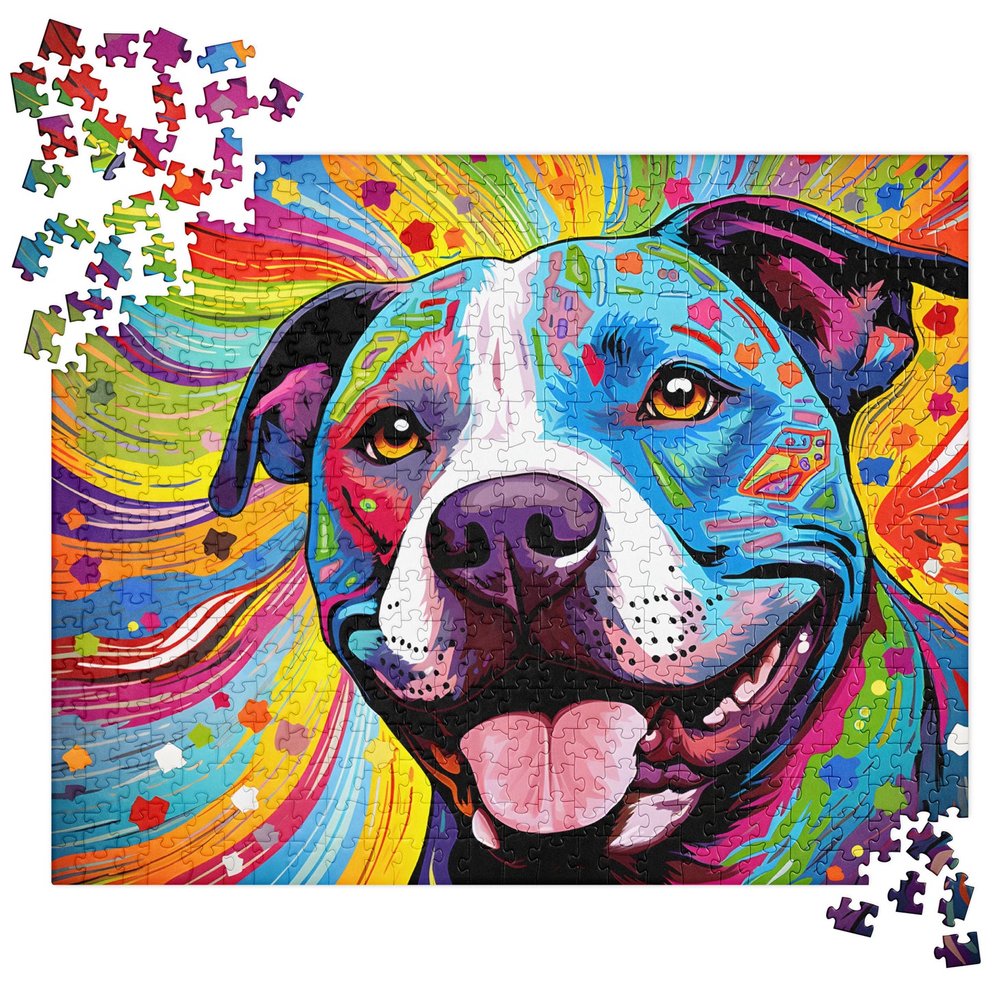 Pitbull Jigsaw Puzzle - "Vibrant Visions" - Pittie Choy