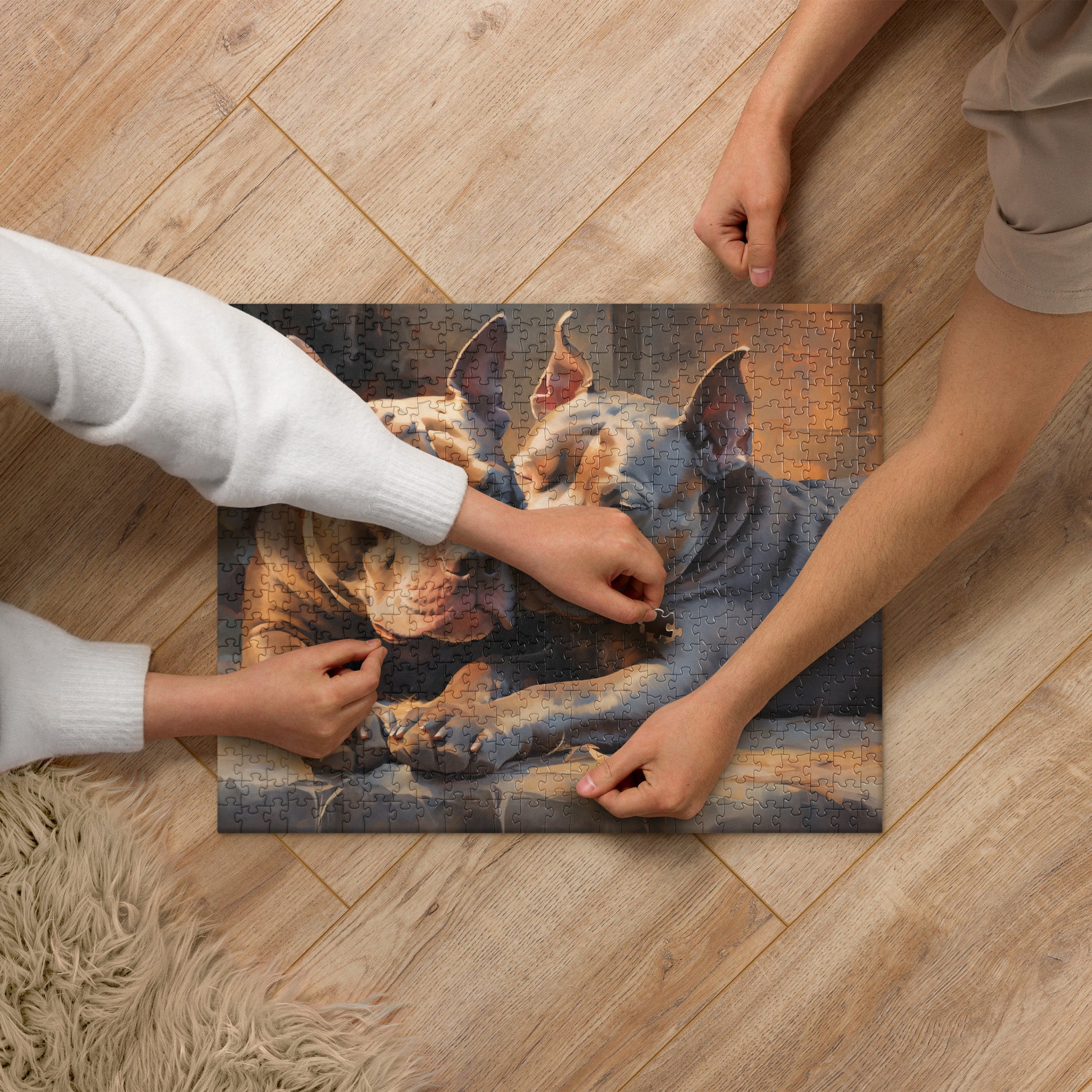 "Snuggle Time" Pitbull Jigsaw Puzzle - Pittie Choy