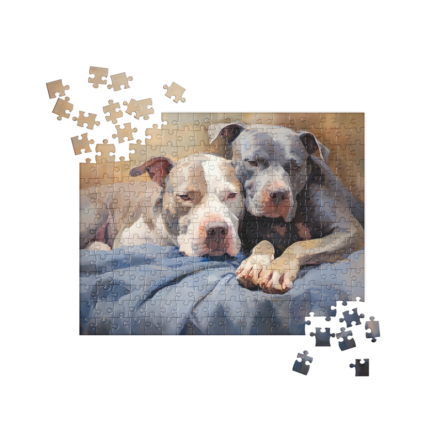 "Cuddle Buddies" Pitbull Jigsaw Puzzle - Pittie Choy