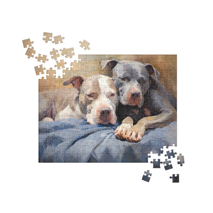 "Cuddle Buddies" Pitbull Jigsaw Puzzle - Pittie Choy