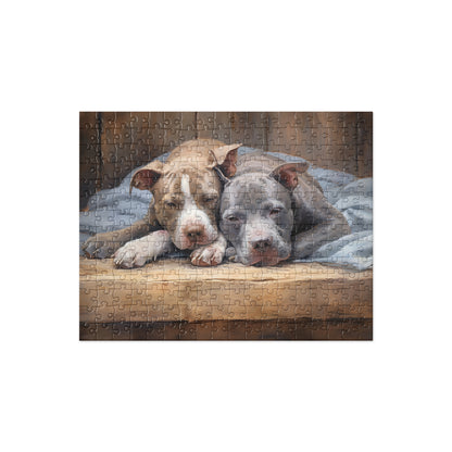 "Slumbering Pals" Pitbull Jigsaw Puzzle - Pittie Choy