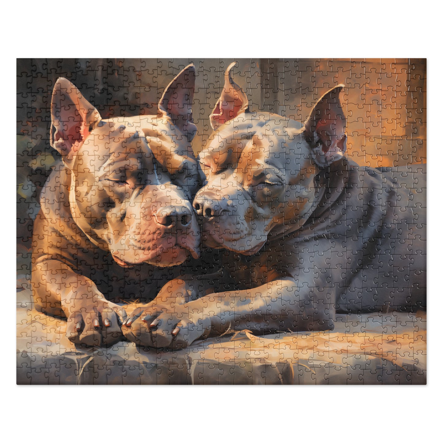 "Snuggle Time" Pitbull Jigsaw Puzzle - Pittie Choy