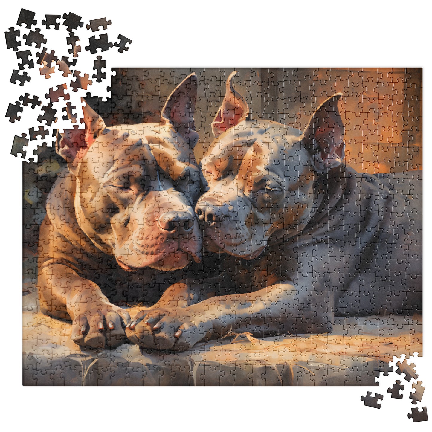 "Snuggle Time" Pitbull Jigsaw Puzzle - Pittie Choy