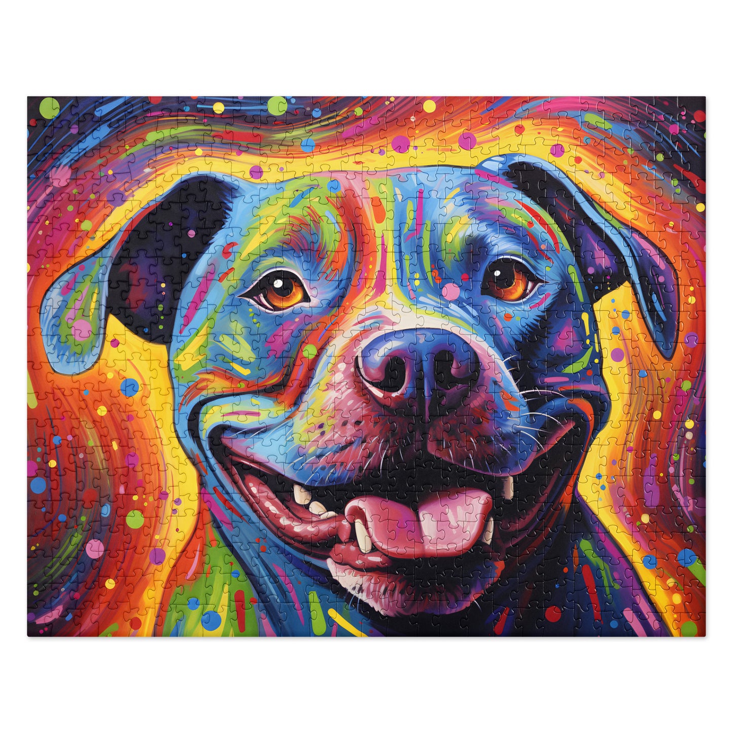 Pitbull Jigsaw Puzzle - "Kaleidoscope Canine" - Pittie Choy