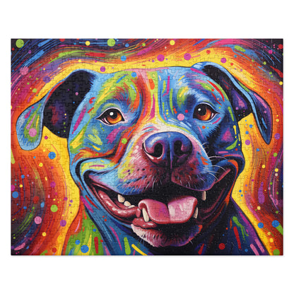 Pitbull Jigsaw Puzzle - "Kaleidoscope Canine" - Pittie Choy