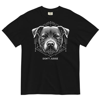 Geometric Mastery 'Don't Judge' Unisex Pitbull T-Shirt - Pittie Choy