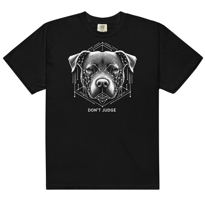 Geometric Mastery 'Don't Judge' Unisex Pitbull T-Shirt - Pittie Choy