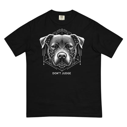 Geometric Mastery 'Don't Judge' Unisex Pitbull T-Shirt - Pittie Choy