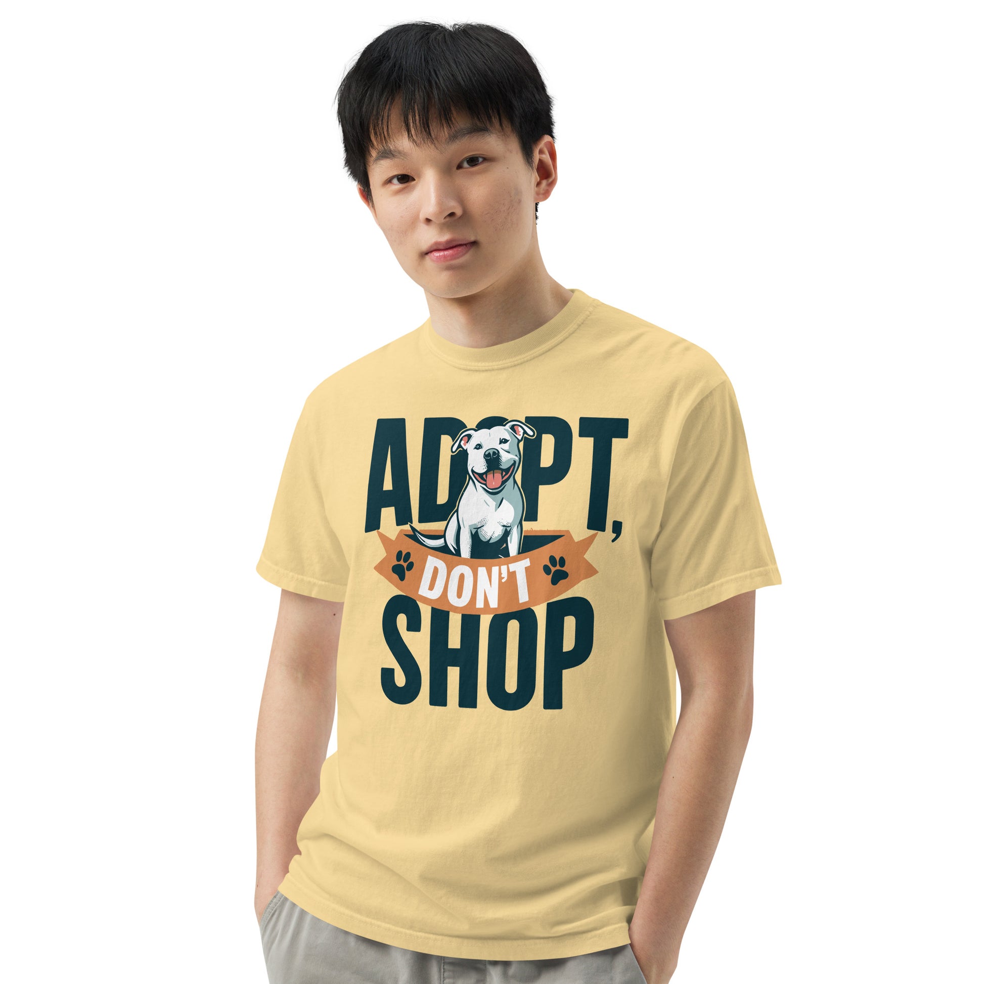 "Adopt, Don't Shop" Unisex Relaxed Fit Pitbull T-Shirt - Pittie Choy