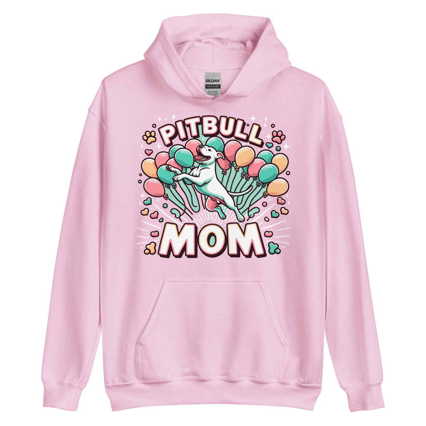 Pitbull Mom - Joyful Balloon Celebration Hoodie - Pittie Choy