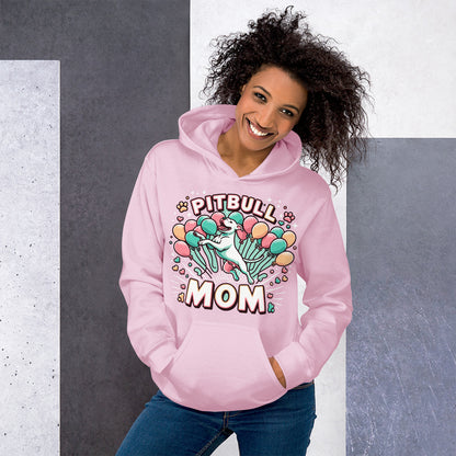 Pitbull Mom - Joyful Balloon Celebration Hoodie - Pittie Choy