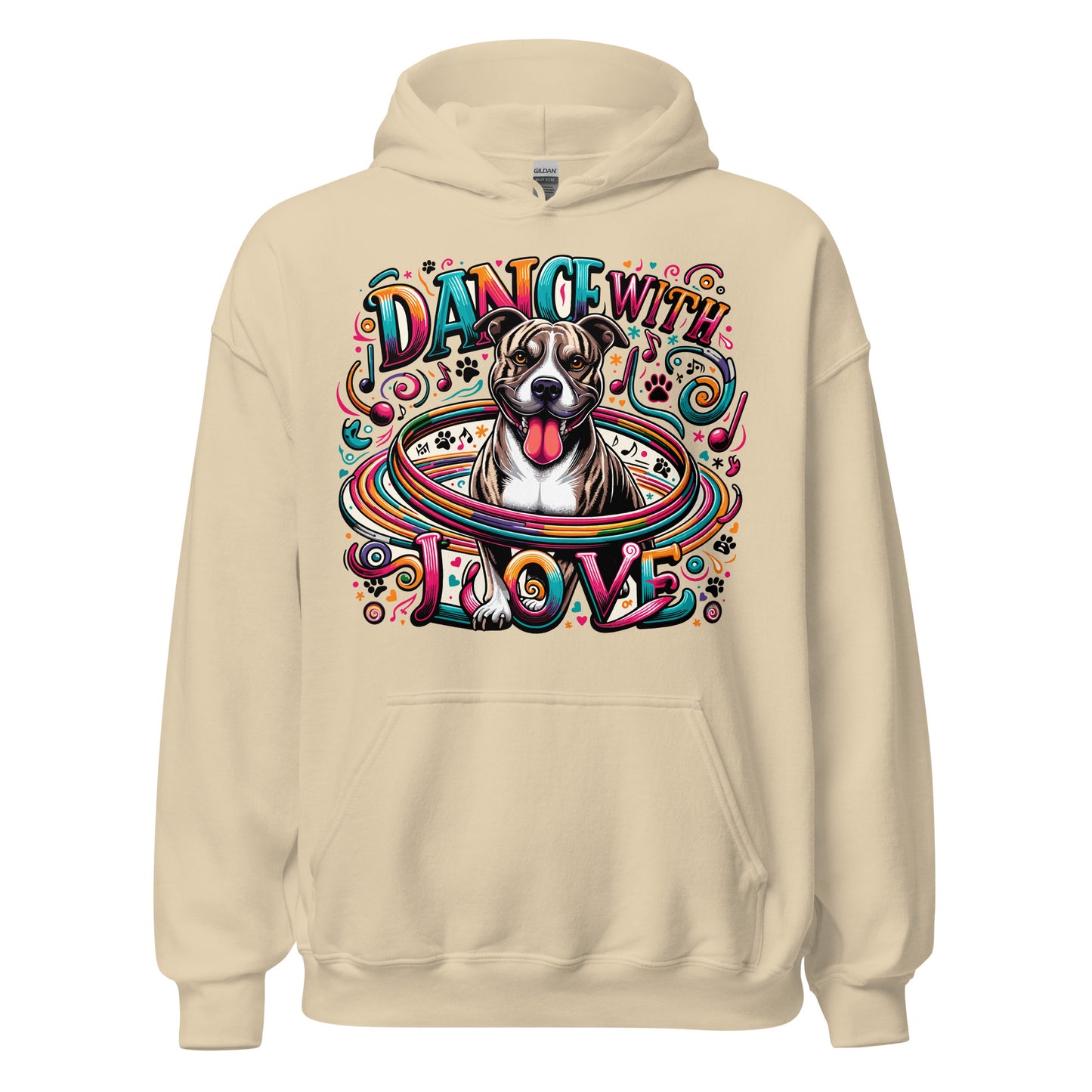 Dance with Love - Vibrant Pittie Celebration Hoodie - Pittie Choy