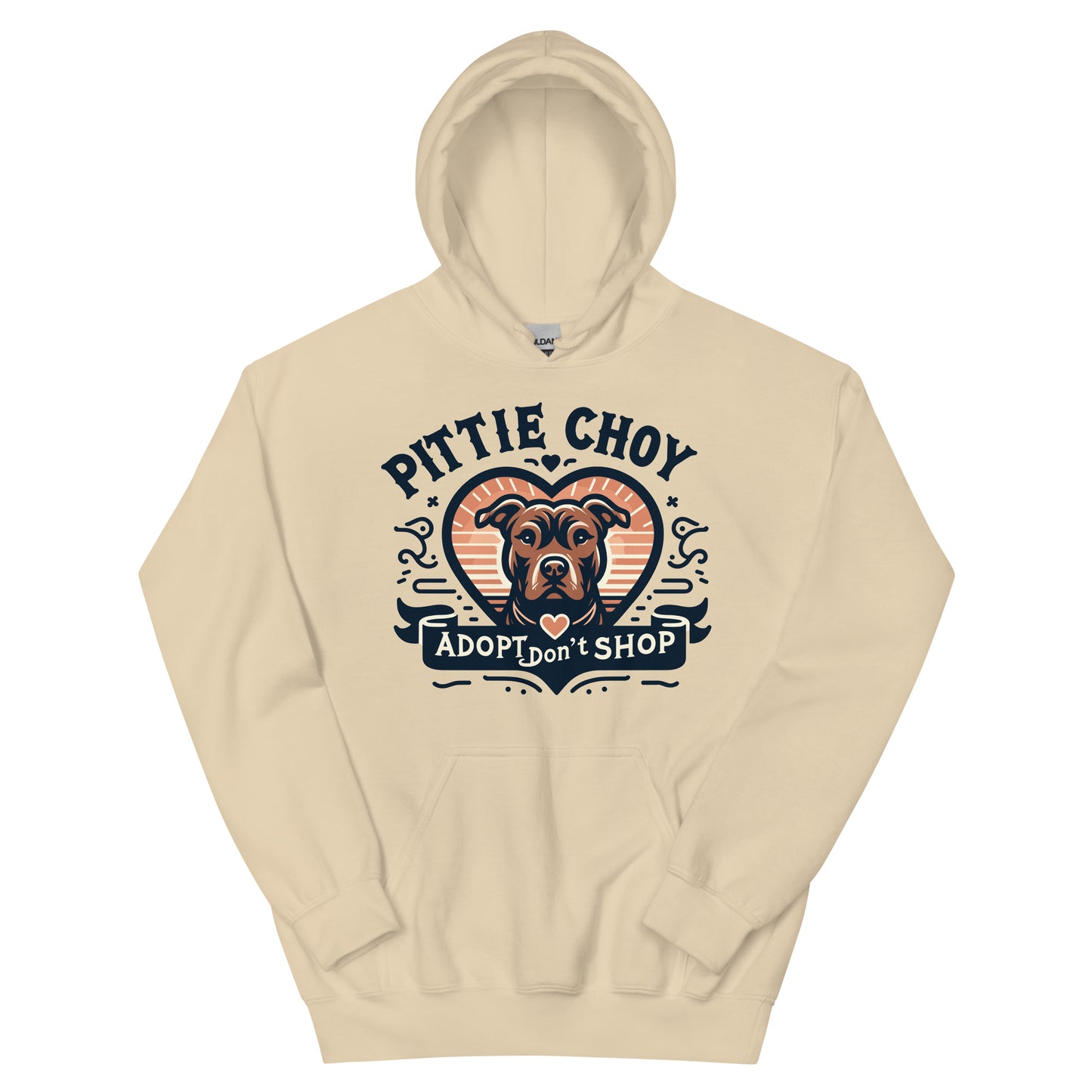 Pittie Choy "Adopt, Don't Shop" Unisex Pitbull Hoodie - Pittie Choy