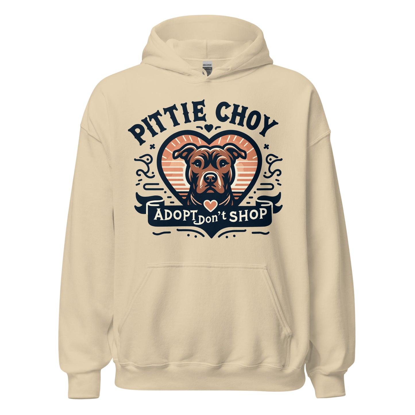 Pittie Choy "Adopt, Don't Shop" Unisex Pitbull Hoodie - Pittie Choy