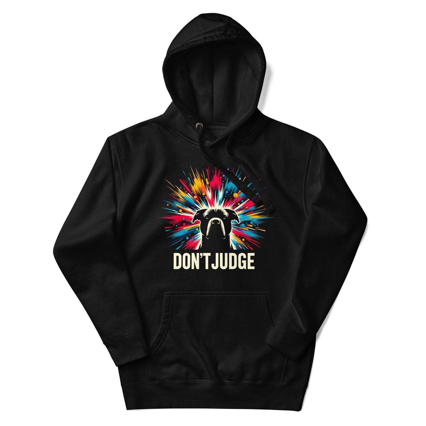 "Don't Judge" Cosmic Burst Pitbull Unisex Hoodie - Pittie Choy