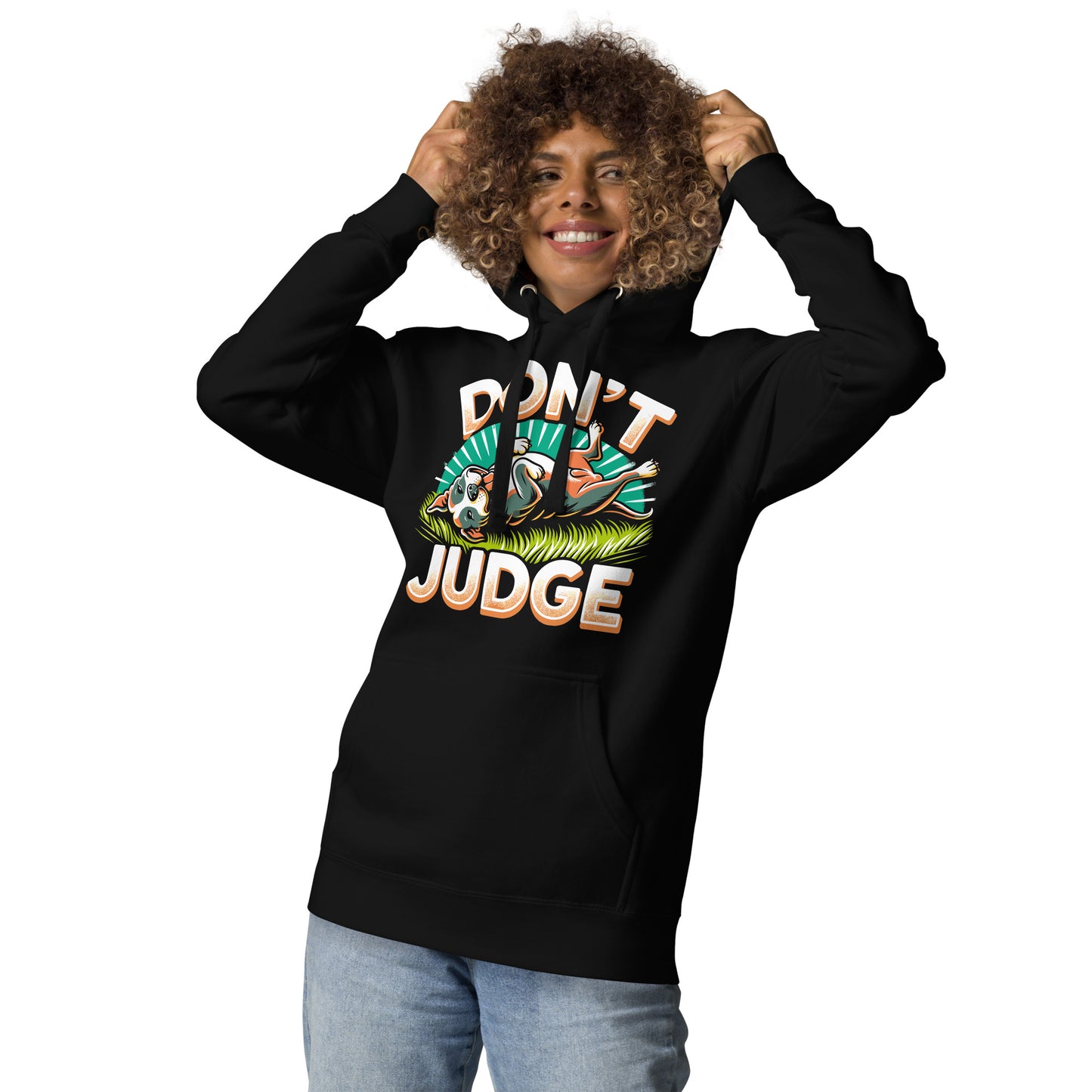 Laid-Back 'Don't Judge' Unisex Pitbull Hoodie - Pittie Choy