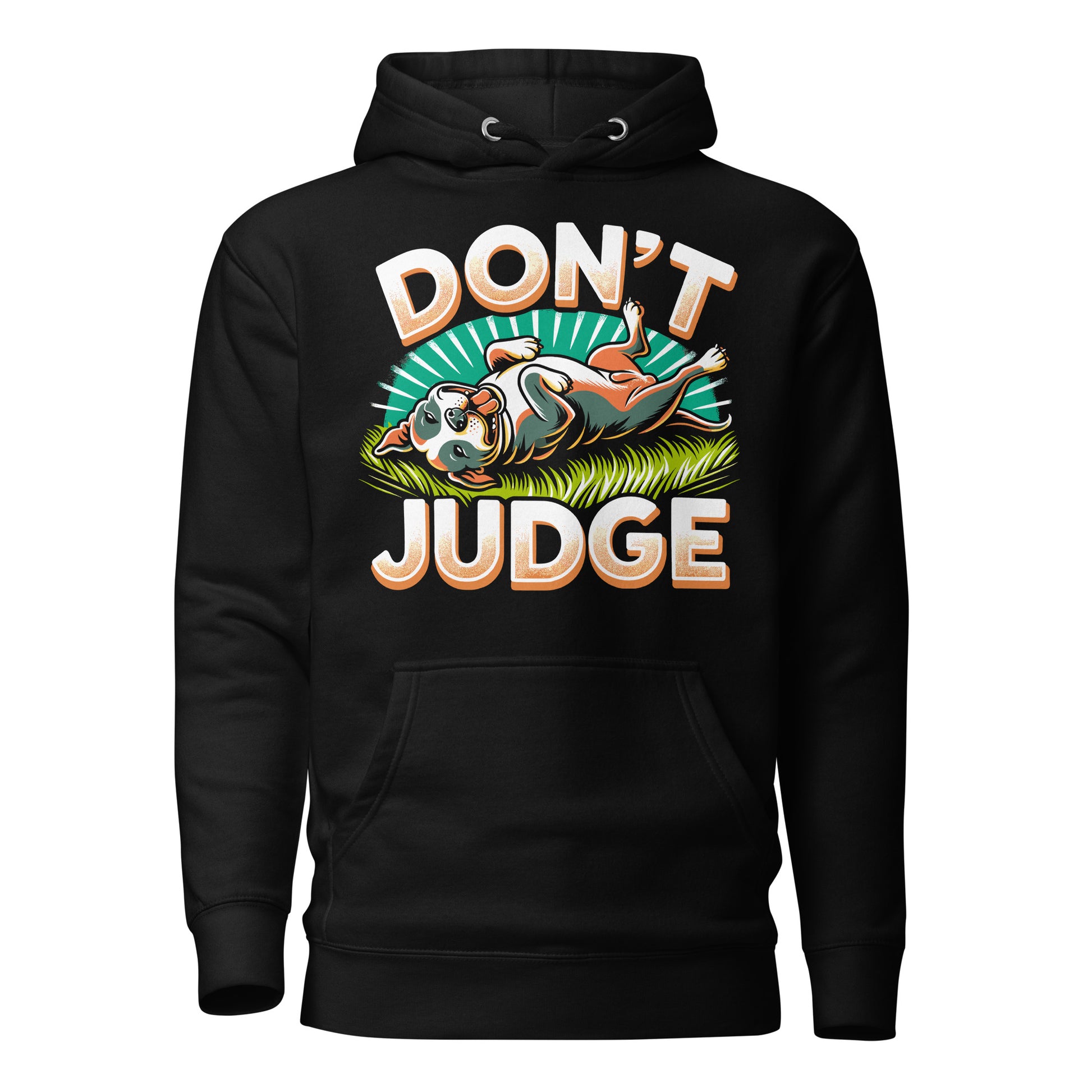 Laid-Back 'Don't Judge' Unisex Pitbull Hoodie - Pittie Choy