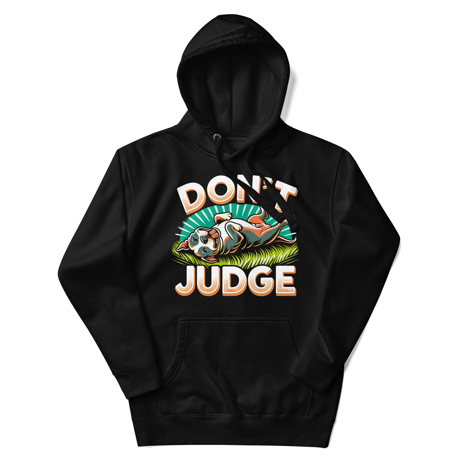 Laid-Back 'Don't Judge' Unisex Pitbull Hoodie - Pittie Choy