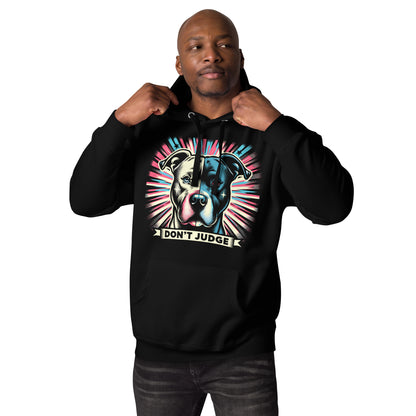 Aurora Canine 'Don't Judge' Unisex Pitbull Hoodie - Pittie Choy