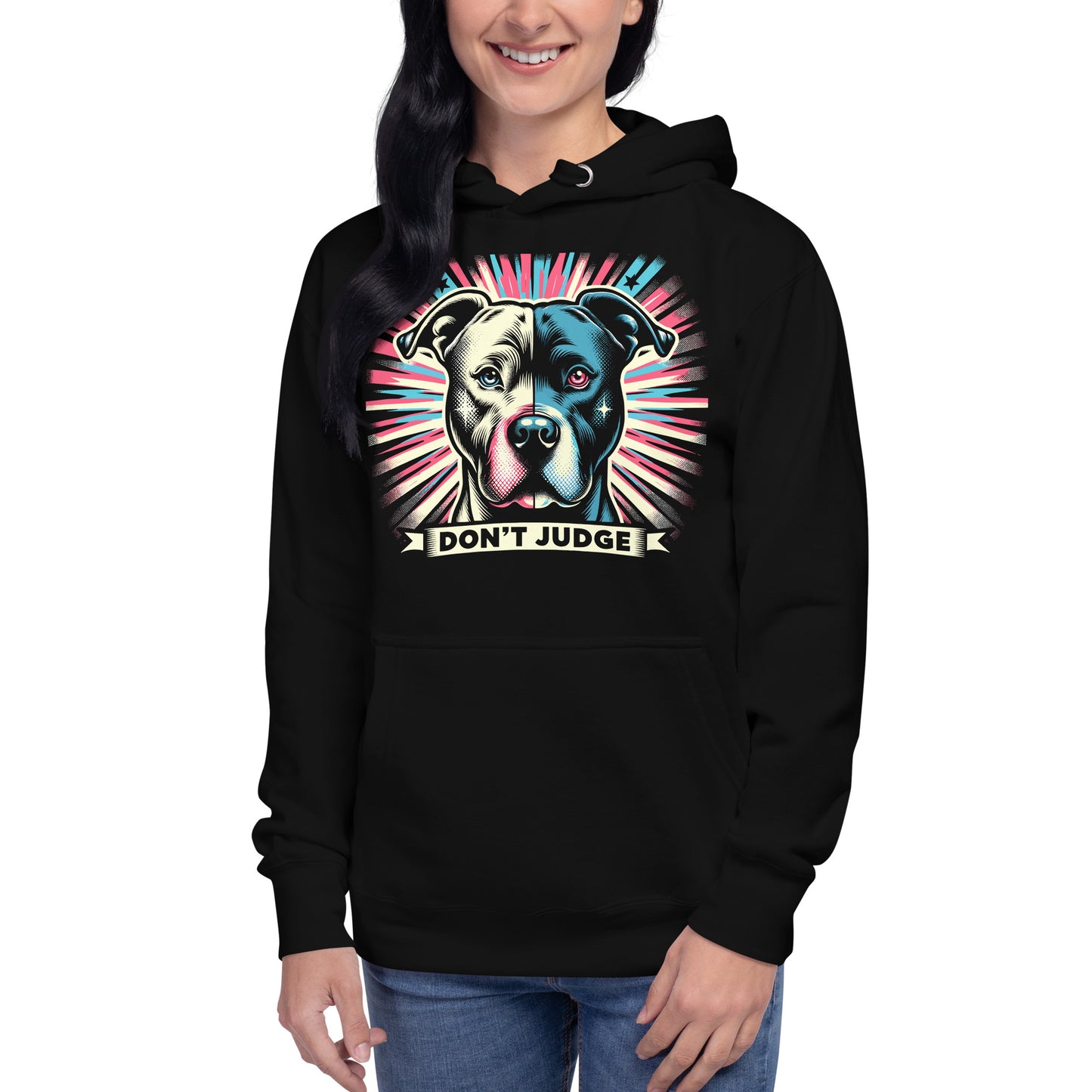 Aurora Canine 'Don't Judge' Unisex Pitbull Hoodie - Pittie Choy