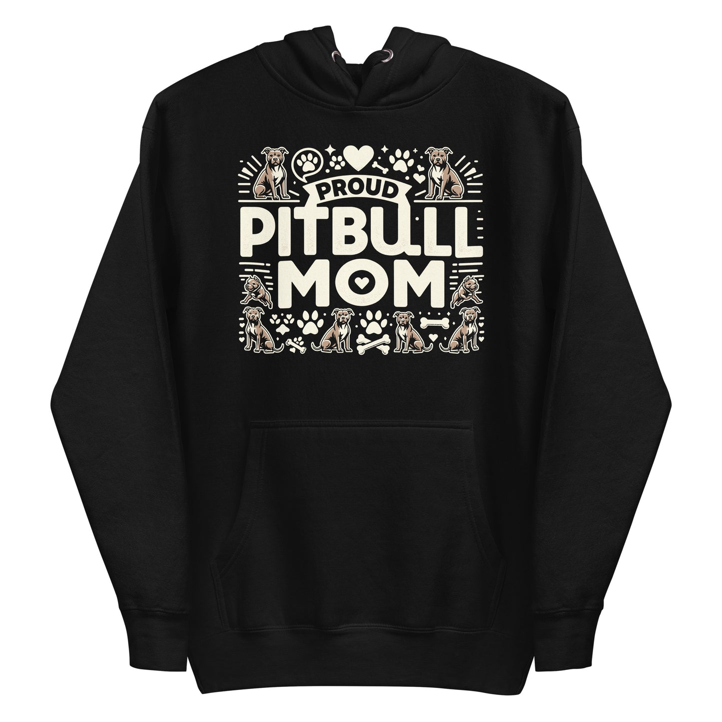 "Paw Prints of Pride" - Proud Pitbull Mom Hoodie - Pittie Choy