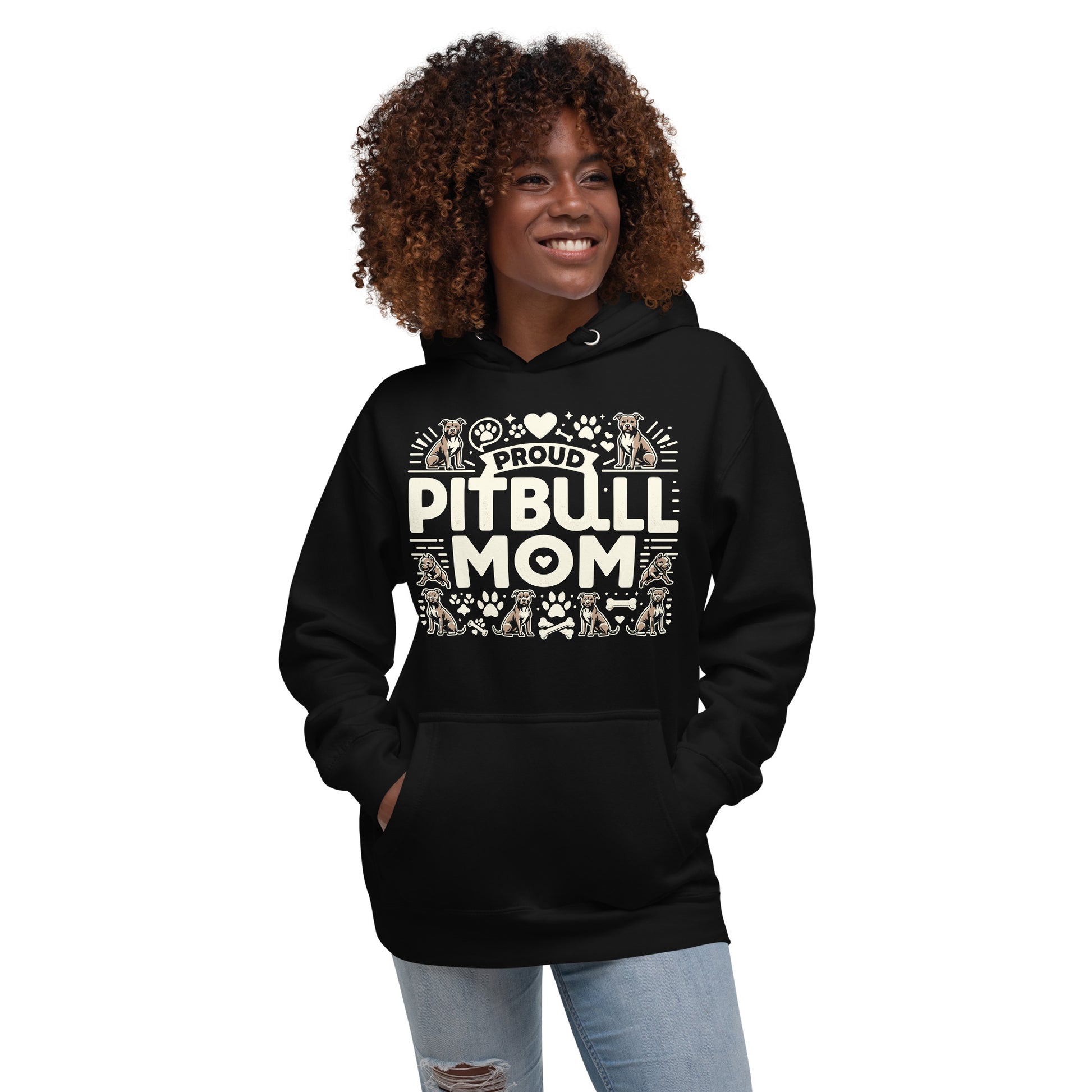 "Paw Prints of Pride" - Proud Pitbull Mom Hoodie - Pittie Choy