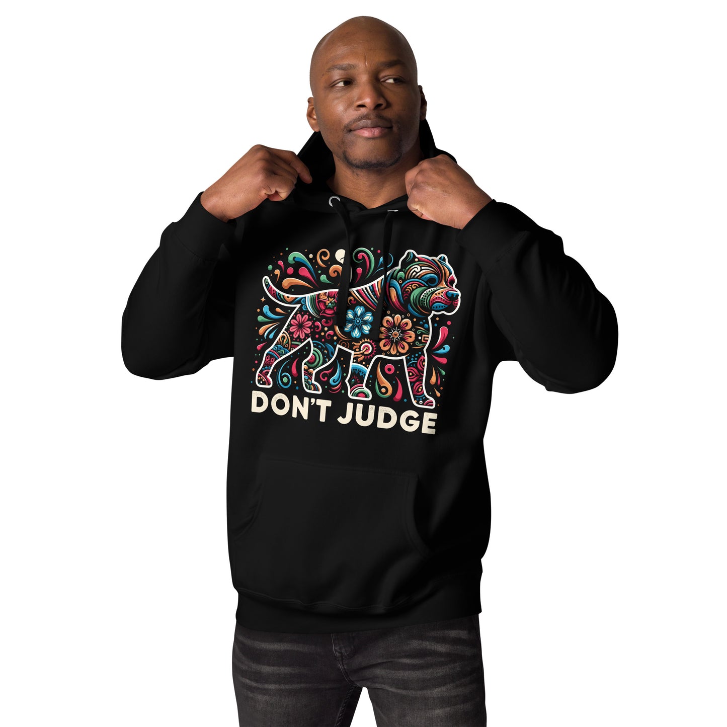 "Don't Judge" - Intricate Art Pitbull Hoodie - Pittie Choy