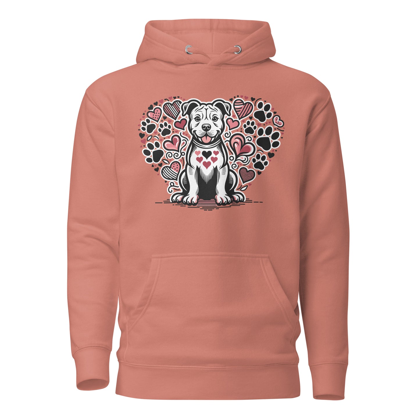 "Heartful Paws" Pitbull Hoodie – Embrace Love & Loyalty - Pittie Choy