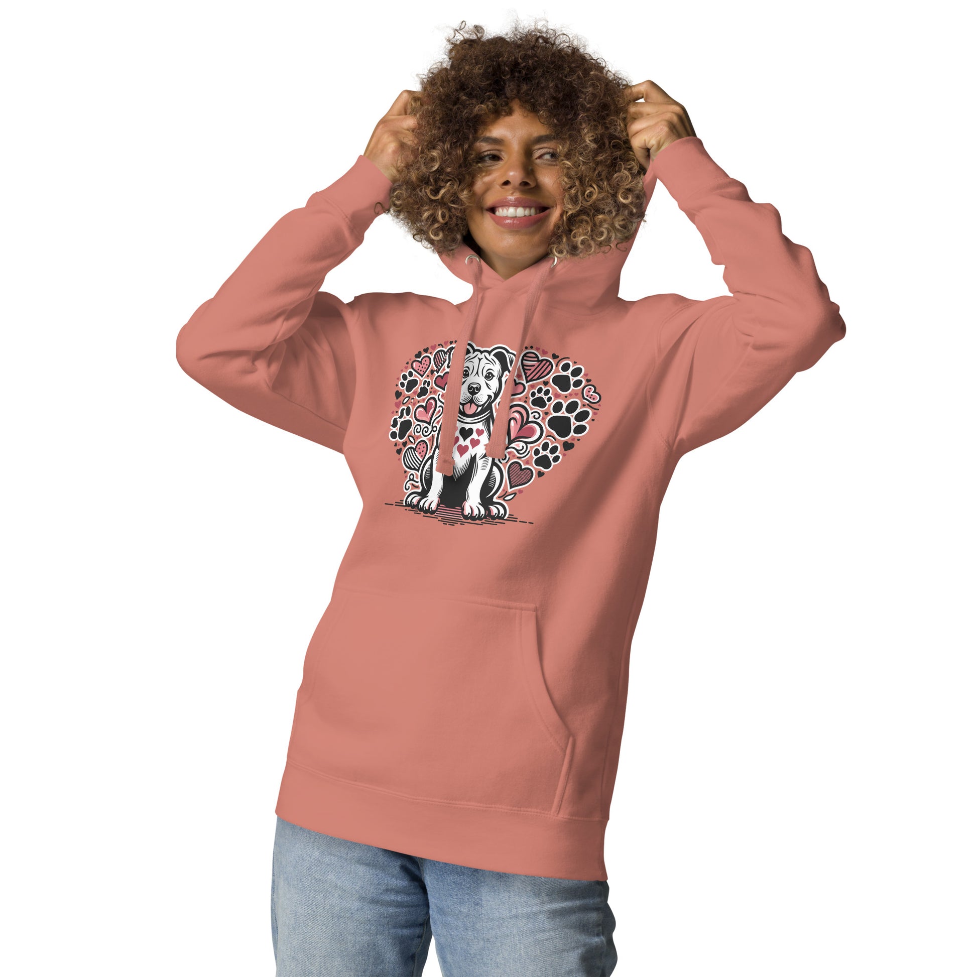 "Heartful Paws" Pitbull Hoodie – Embrace Love & Loyalty - Pittie Choy