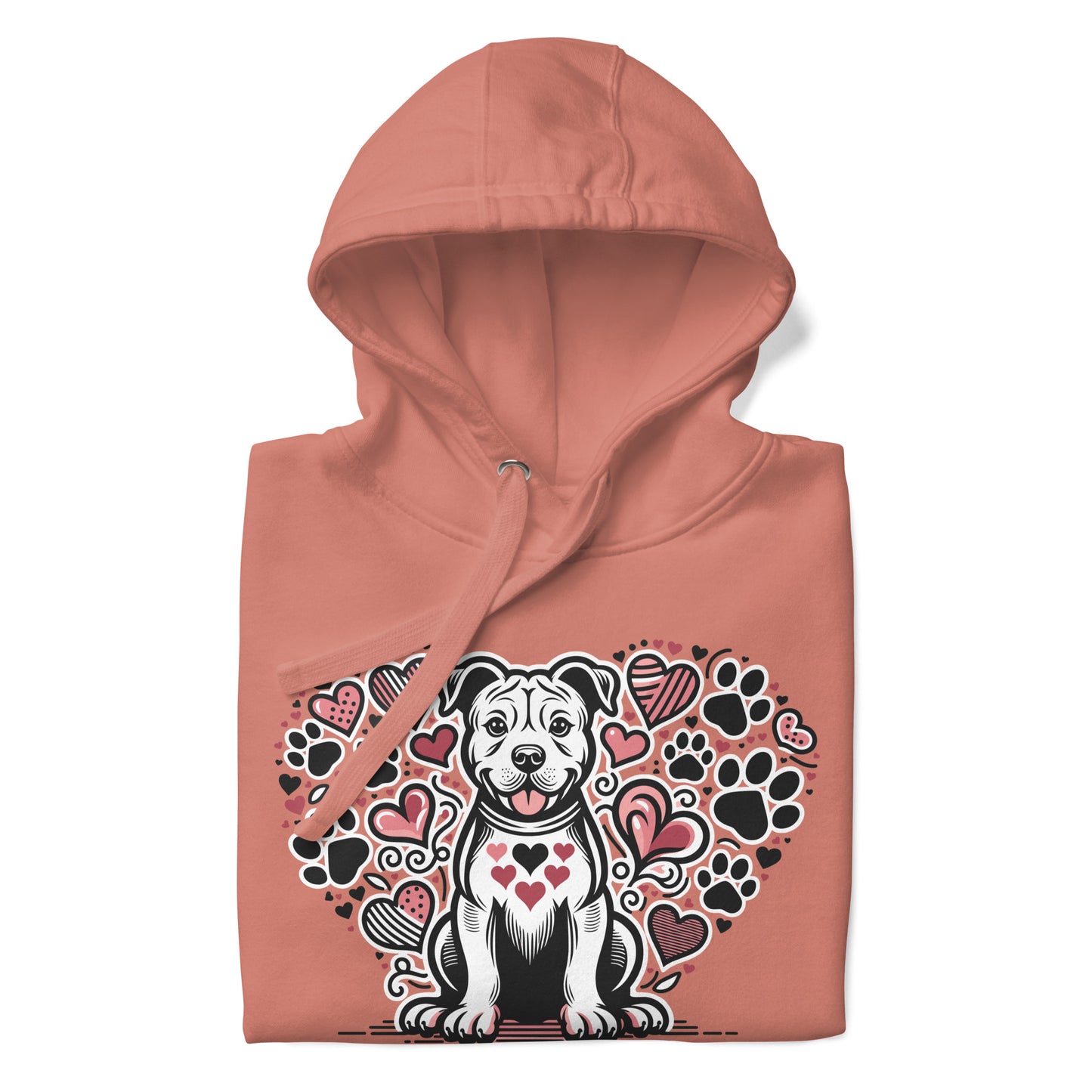 "Heartful Paws" Pitbull Hoodie – Embrace Love & Loyalty - Pittie Choy