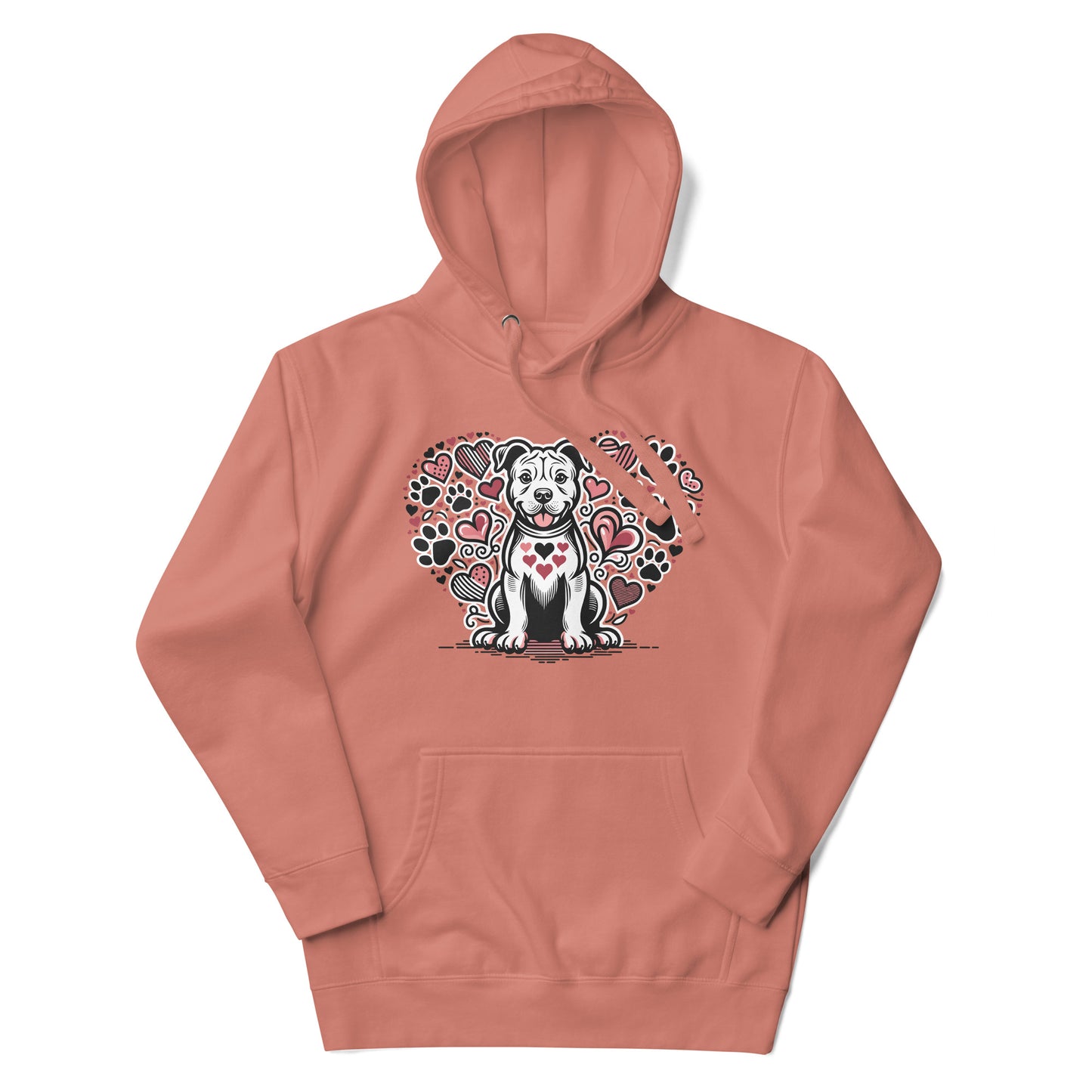 "Heartful Paws" Pitbull Hoodie – Embrace Love & Loyalty - Pittie Choy