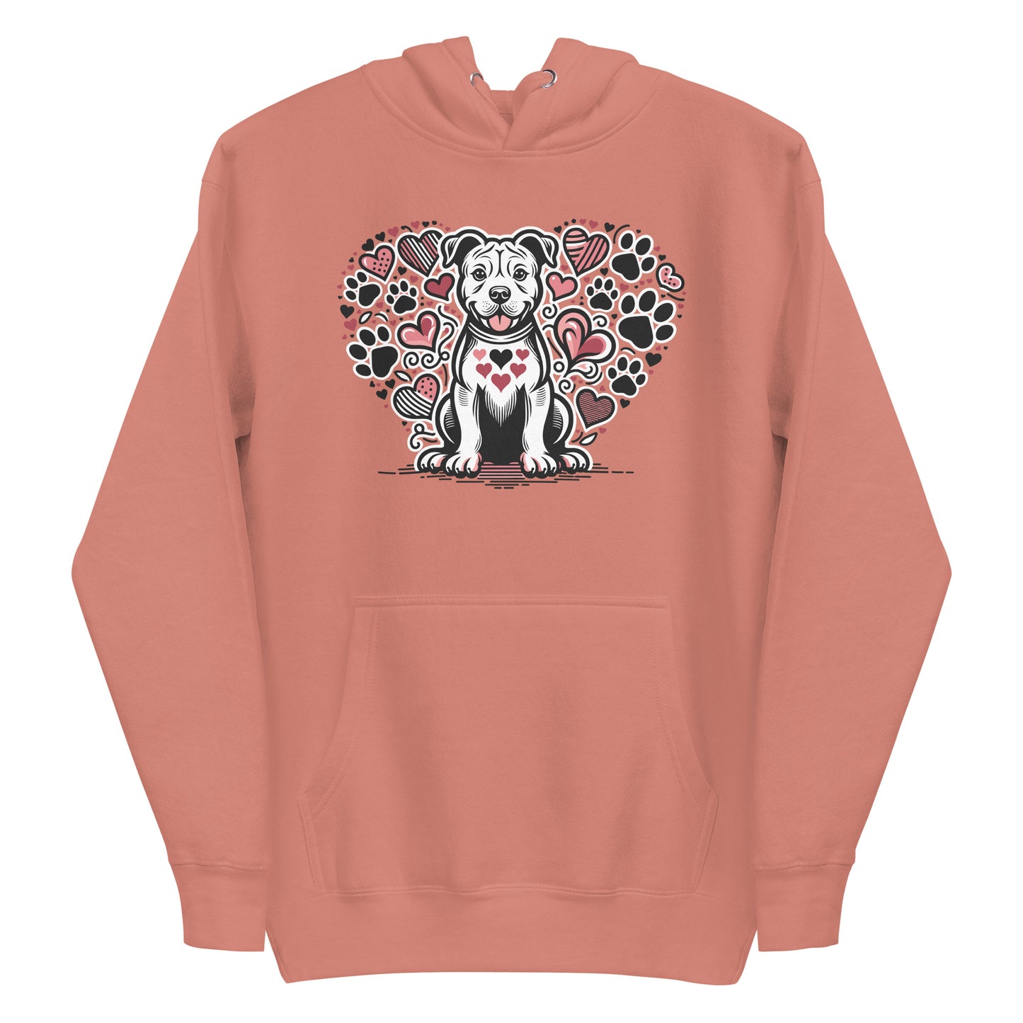 "Heartful Paws" Pitbull Hoodie – Embrace Love & Loyalty - Pittie Choy