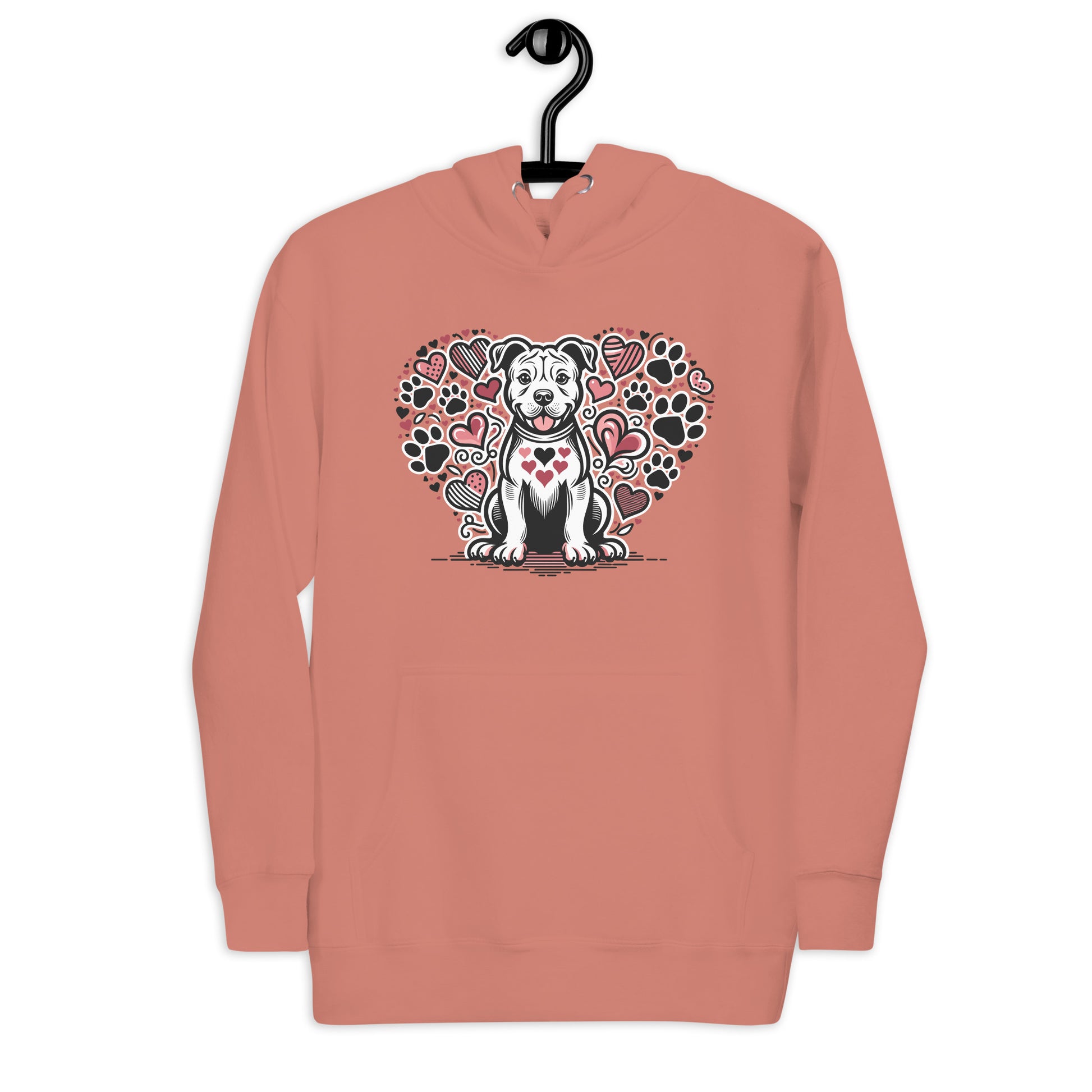 "Heartful Paws" Pitbull Hoodie – Embrace Love & Loyalty - Pittie Choy
