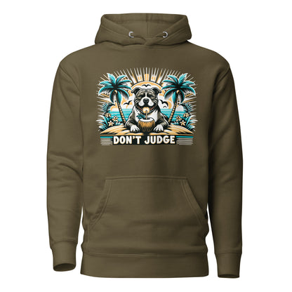 Tropical Retreat 'Don't Judge' Unisex Pitbull Hoodie - Pittie Choy