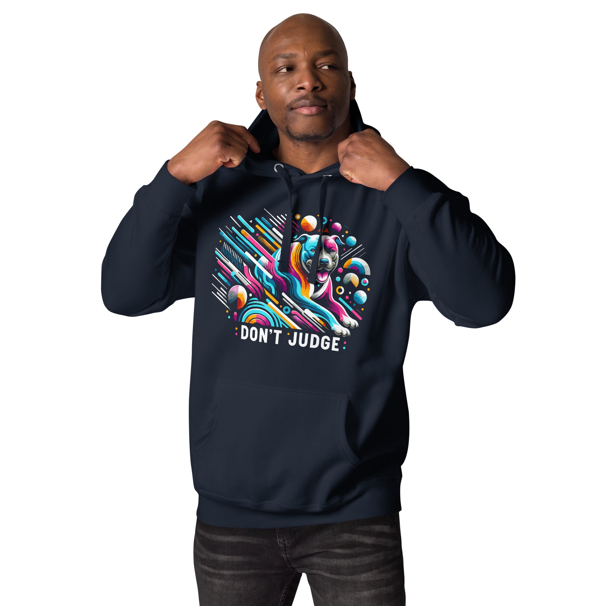 "Galactic Paws" - Cosmic Don't Judge Pitbull Hoodie - Pittie Choy