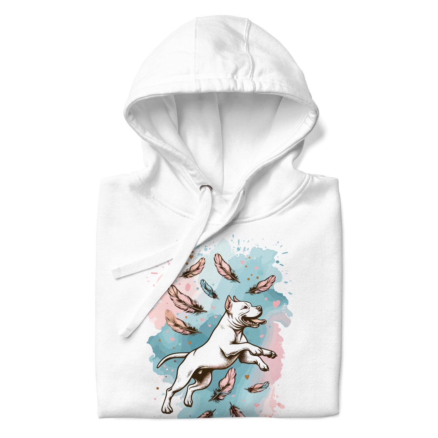 Pitbull Mom Watercolor Feathers Hoodie - Pittie Choy