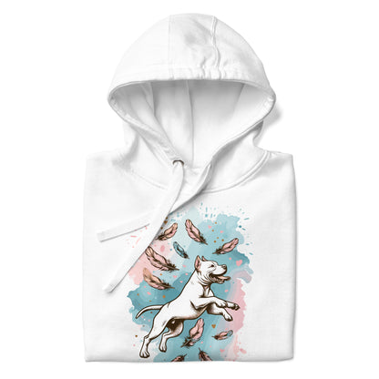 Pitbull Mom Watercolor Feathers Hoodie - Pittie Choy