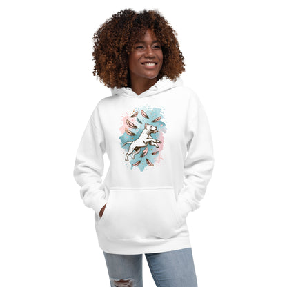 Pitbull Mom Watercolor Feathers Hoodie - Pittie Choy