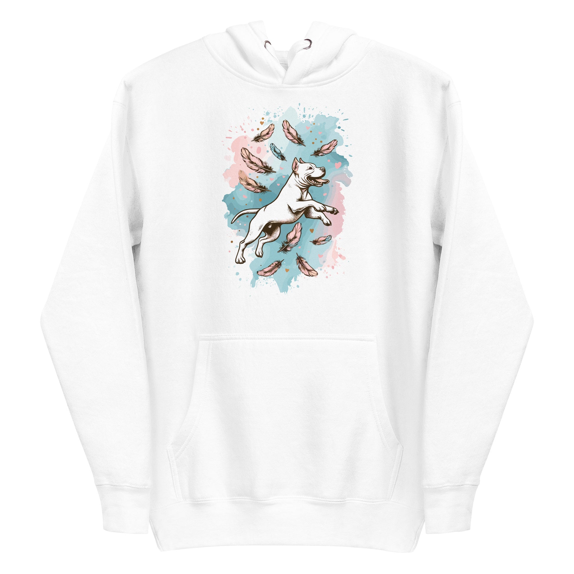 Pitbull Mom Watercolor Feathers Hoodie - Pittie Choy