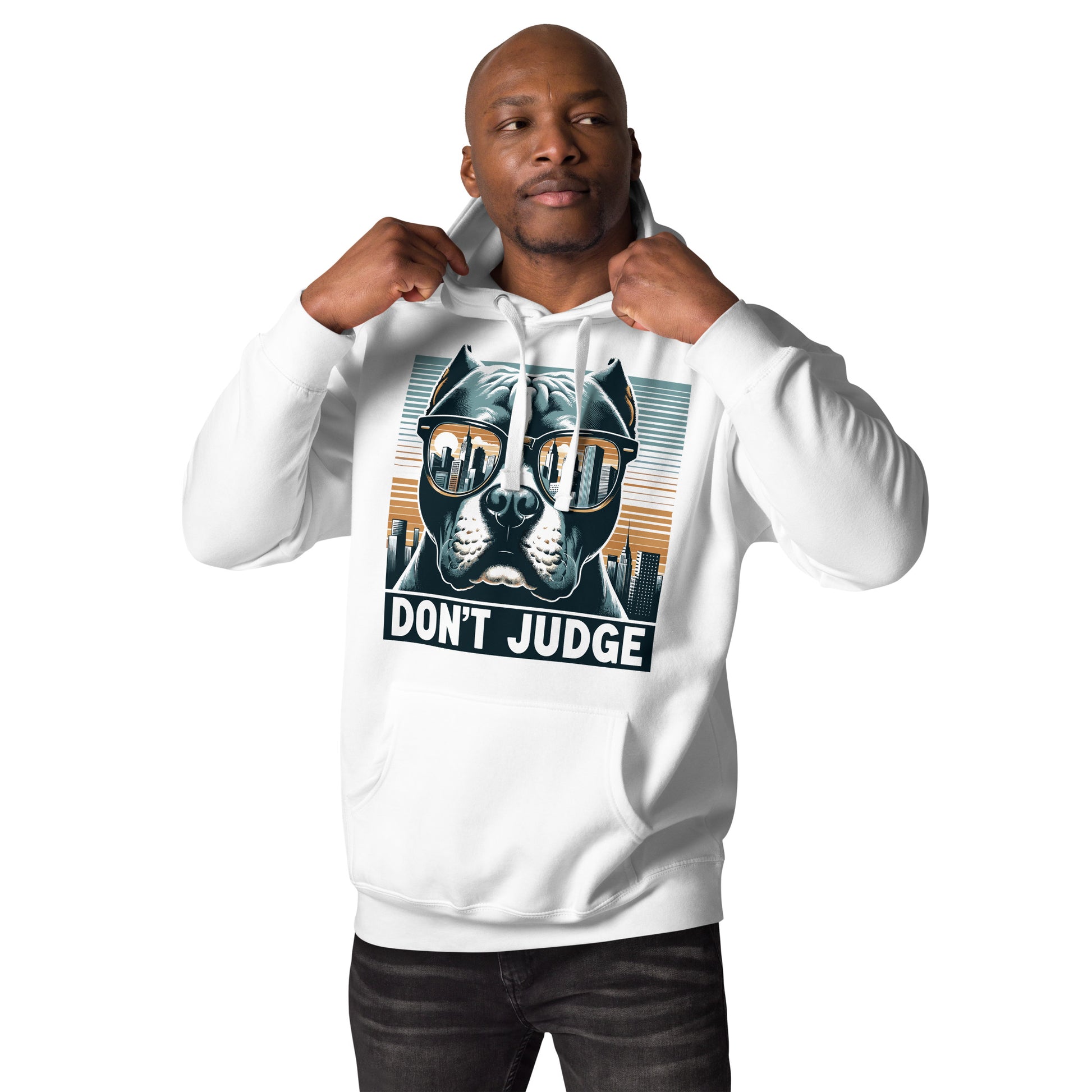 Cool Canine 'Don't Judge' Unisex Pitbull Hoodie - Pittie Choy