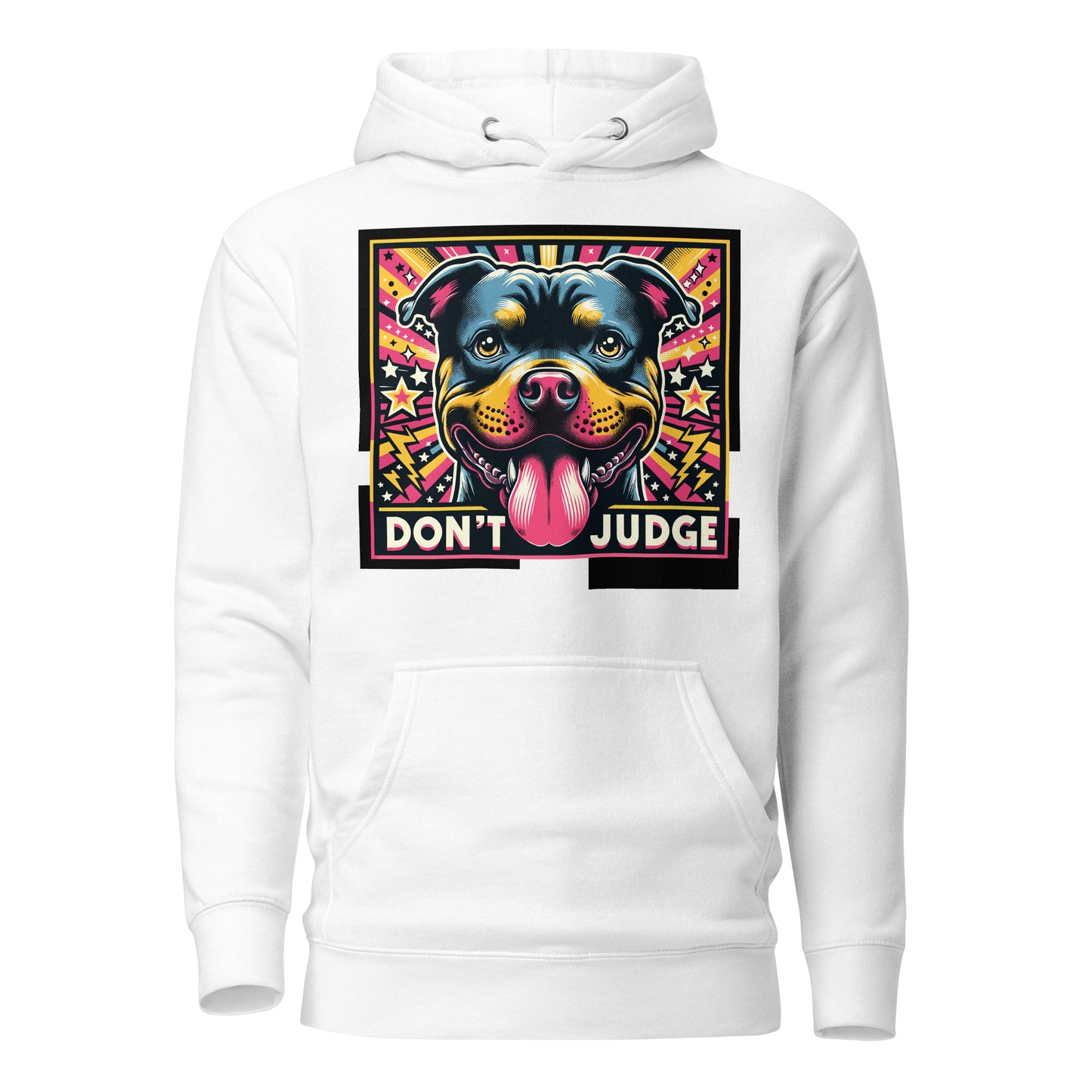 Pop Explosion 'Don't Judge' Unisex Pitbull Hoodie - Pittie Choy