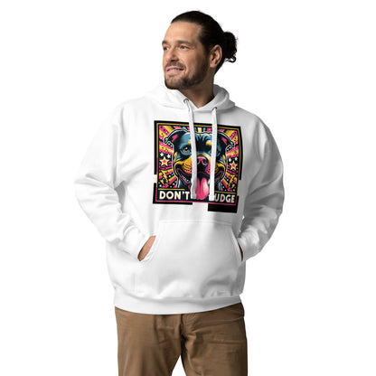 Pop Explosion 'Don't Judge' Unisex Pitbull Hoodie - Pittie Choy