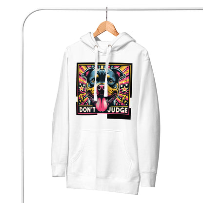 Pop Explosion 'Don't Judge' Unisex Pitbull Hoodie - Pittie Choy