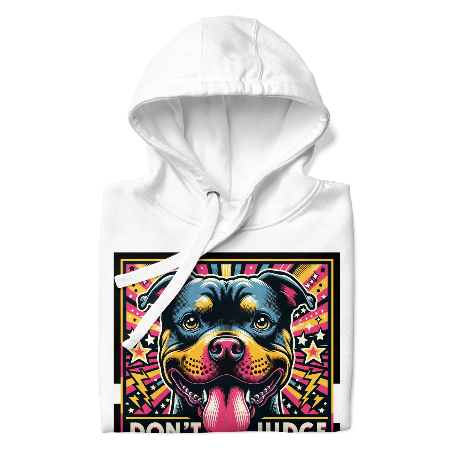 Pop Explosion 'Don't Judge' Unisex Pitbull Hoodie - Pittie Choy