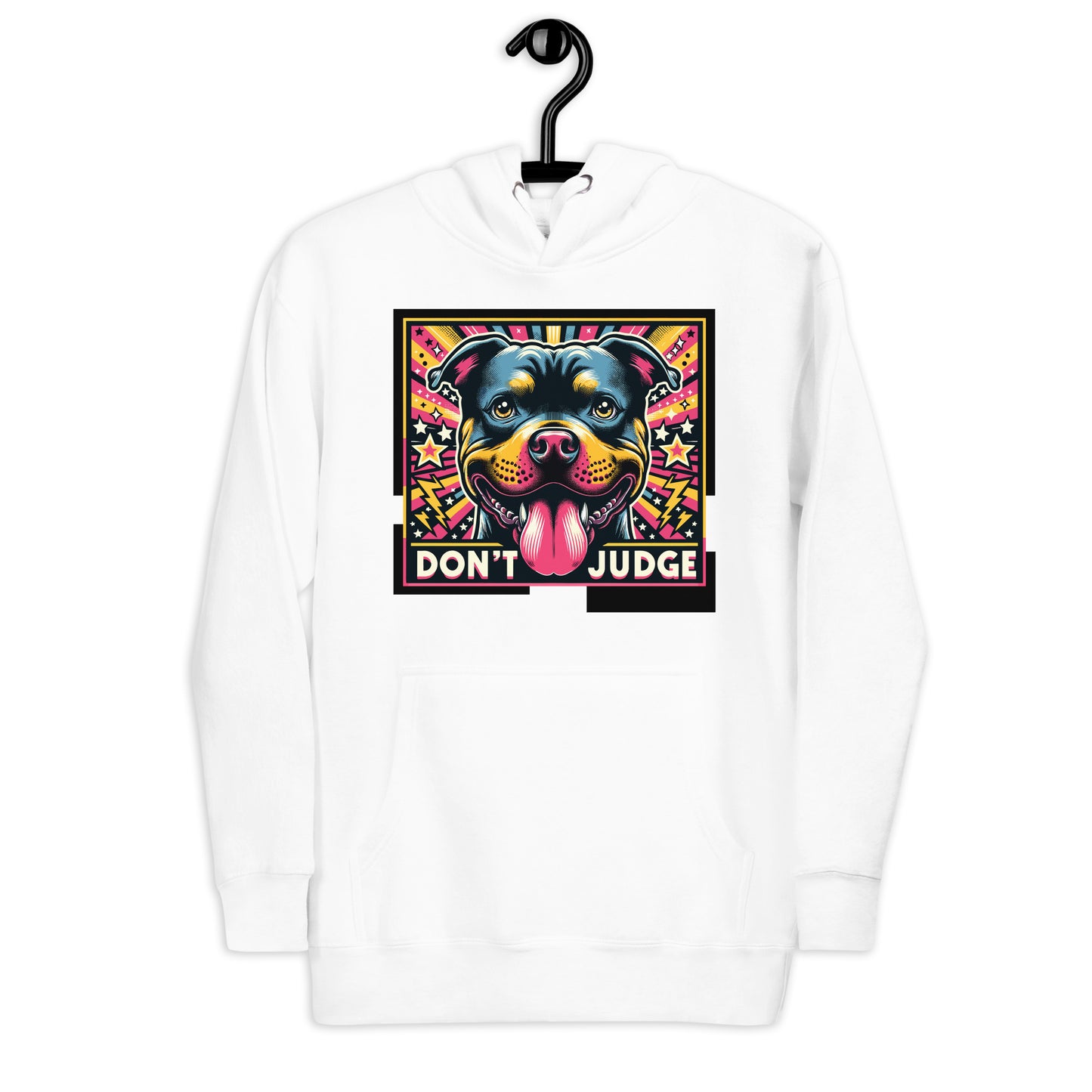 Pop Explosion 'Don't Judge' Unisex Pitbull Hoodie - Pittie Choy