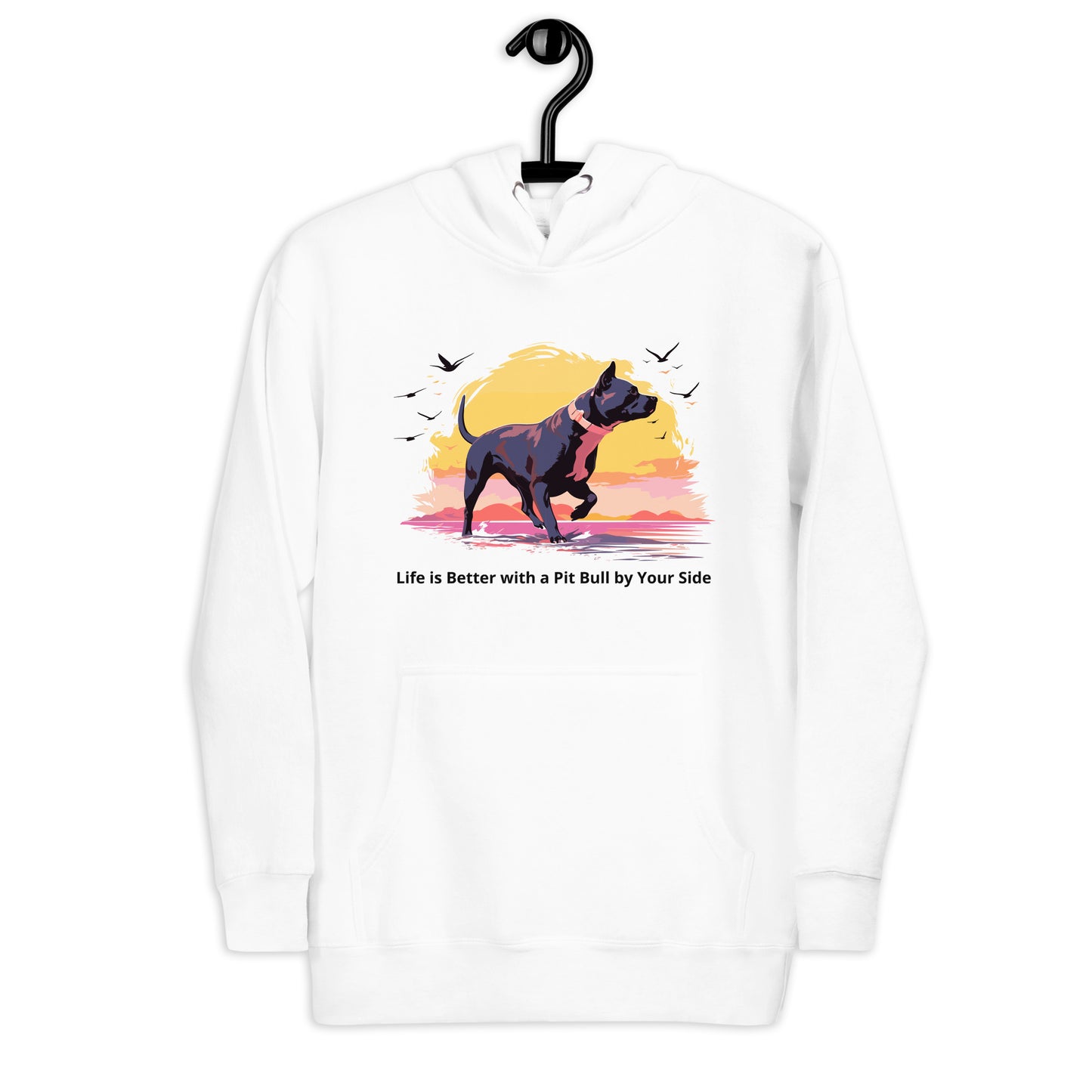 "Sunset Companion" - Pitbull Silhouette Hoodie - Pittie Choy